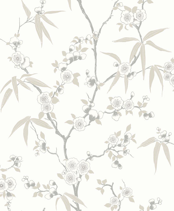 Floral Blossom Trail Contemporary Floral - Morning | Architectural Wallcoverings