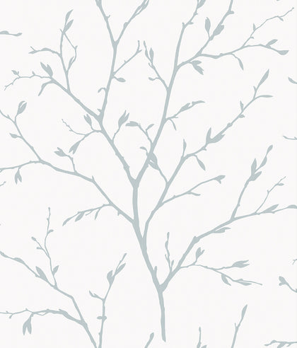 Branching Out Contemporary Botanical - Slate Blue | Architectural Wallcoverings