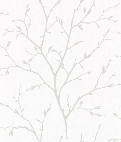 Branching Out Contemporary Botanical - Winter Grey | Architectural Wallcoverings