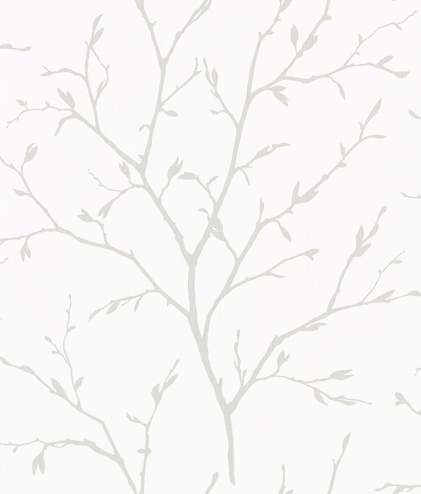 Branching Out Contemporary Botanical - Winter Grey | Architectural Wallcoverings