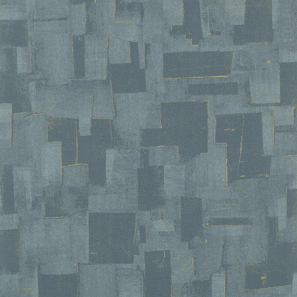 Cubist - Teal By Threads | Vinyl Wallcovering Collection I |Geometric Texture Wallcovering Print