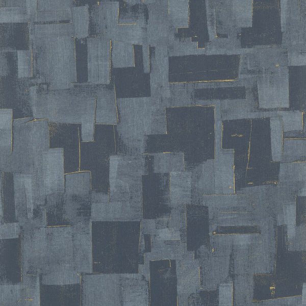 Cubist - Indigo Blue By Threads | Vinyl Wallcovering Collection I |Geometric Texture Wallcovering Print