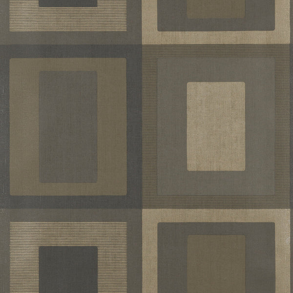 Moro - Charcoal/Bronze Brown By Threads | Vinyl Wallcovering Collection I |Geometric  Wallcovering Print