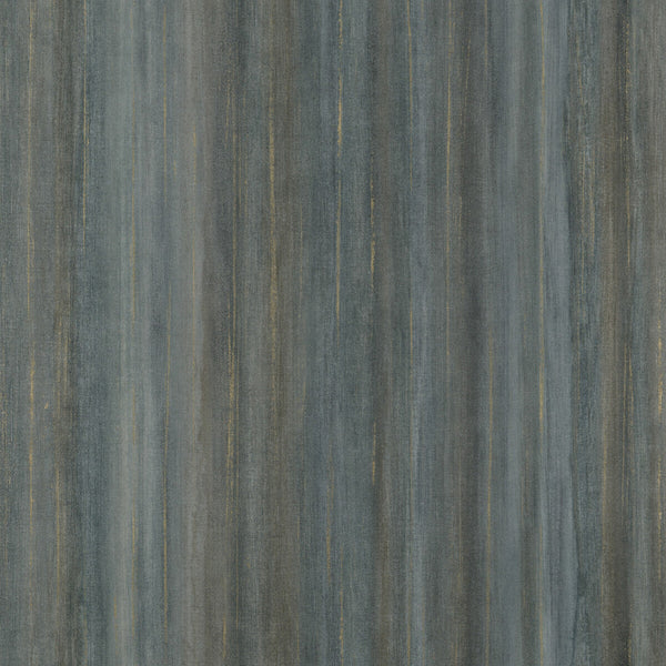 Painted Stripe - Indigo Blue By Threads | Vinyl Wallcovering Collection I |Solid Texture Wallcovering Print