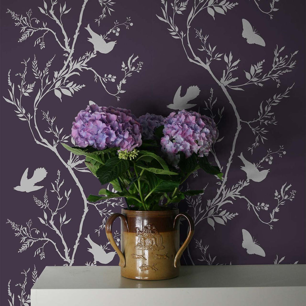 Birdbranch Stripe White on Silver