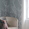Birdbranch White on Pale Blue