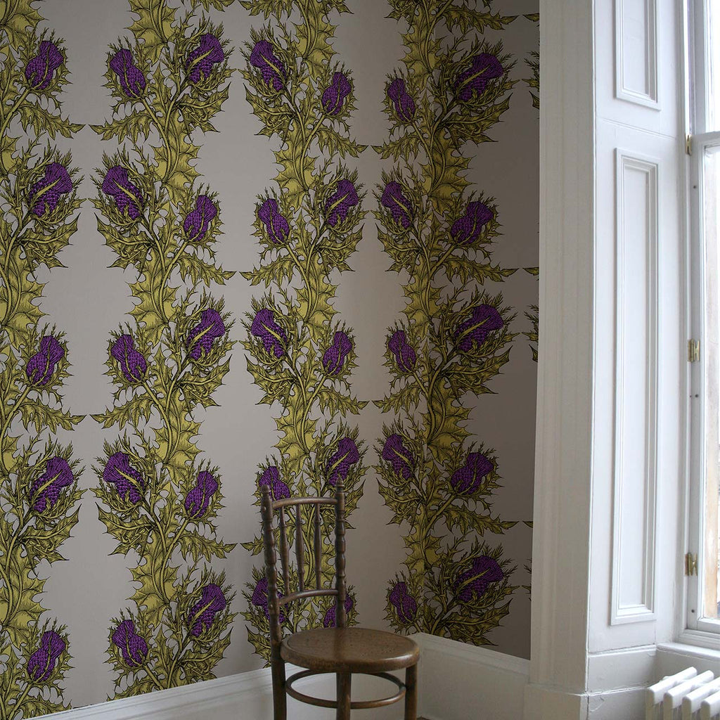 Grand Thistle Gold & Purple on Stone