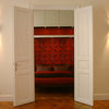 Oriental Orchid Reds & Greens on Cream