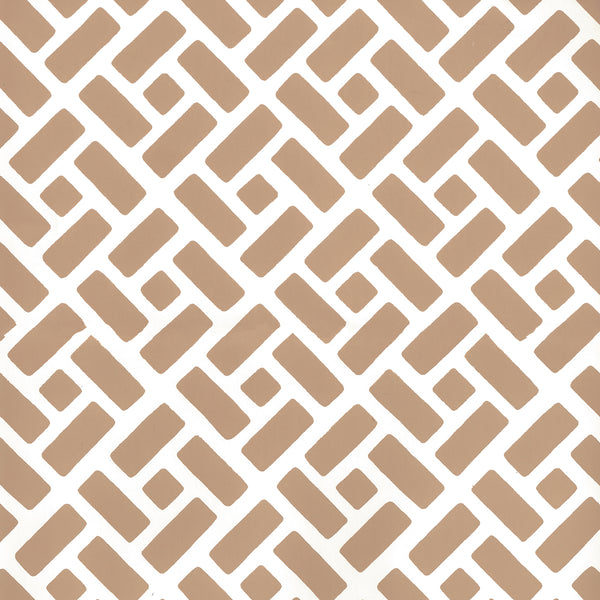 Edo Camel Ii on Almost White Screen Printed - Off-White Wallcovering | China Seas