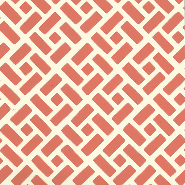 Edo New Shrimp on Off White Screen Printed - White Wallcovering | China Seas