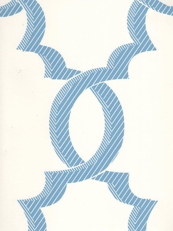 El Cid French Blue on Almost White Screen Printed | China Seas