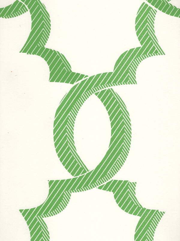 El Cid Kelly Green on Almost White Screen Printed | China Seas