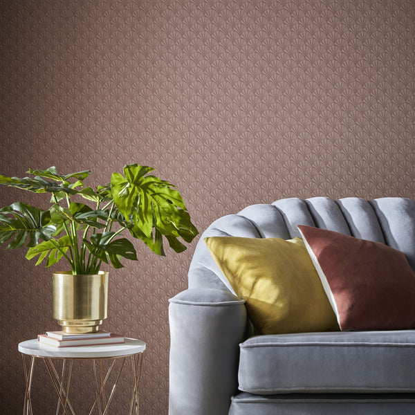Elodie - Coral Pink Wallcovering | 1838 Wallcoverings
