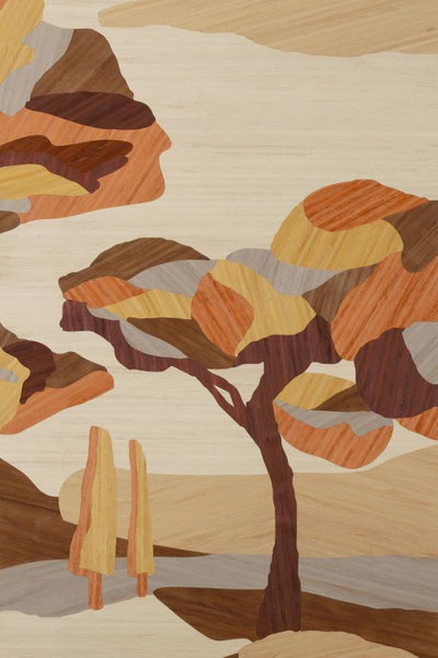 Under the Sycamore Tree Mahogany Wood Wallpaper | Arte Europe