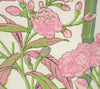 Enchanted Garden Bamboo, Multi Greens Pinks on Tinted Linen Cotton