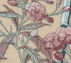 Enchanted Garden Bamboo, Multi Reds Slv Green on Beige Linen Cotton