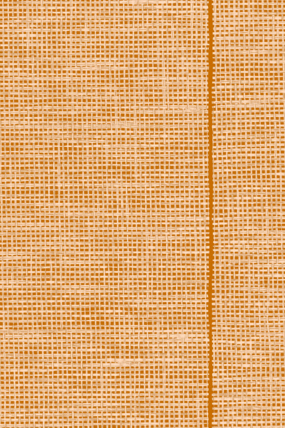 Le Raphia Tissé Raffia Stripe Mandarine Wallpaper | Arte Europe