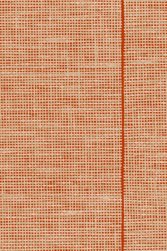 Le Raphia Tissé Raffia Stripe Chilli Wallpaper | Arte Europe