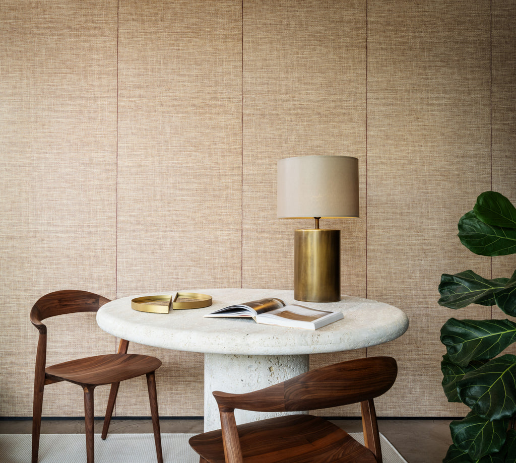 Le Raphia Tissé Raffia Stripe Sand Wallpaper | Arte Europe