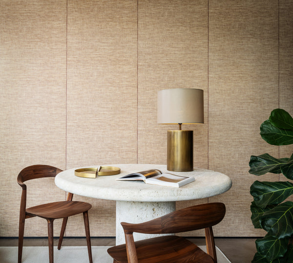 Le Raphia Tissé Raffia Stripe Sand Wallpaper | Arte Europe