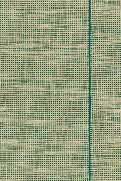 Le Raphia Tissé Raffia Stripe Deep Teal Wallpaper | Arte Europe