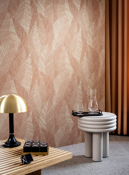 Bounty Leaf Woven Terracotta Wallpaper | Arte Europe