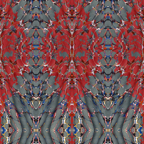 Ex Libris Brick Red on Charcoal | Timorous Beasties Wallcovering