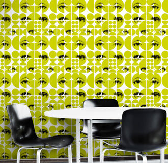 Eyes and Circles - Green Wallcovering | Mind the Gap