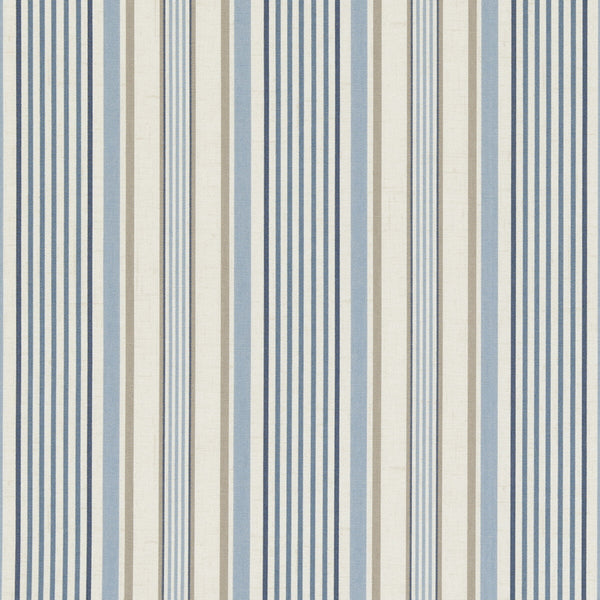 Belle - Chambray  By Clarke And Clarke | Clarke & Clarke Marina | Stripes Multipurpose Print