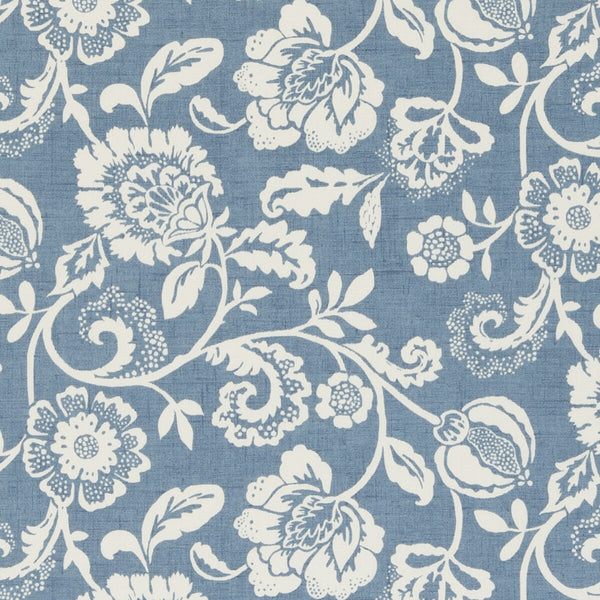 Eliza - Chambray  By Clarke And Clarke | Genevieve By Studio G For C&C | Botanical & Floral Multipurpose Print