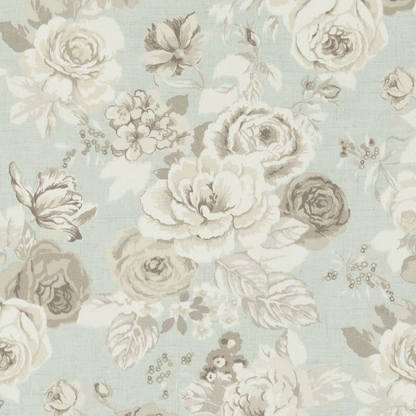 Genevieve - Mineral  By Clarke And Clarke | Genevieve By Studio G For C&C | Botanical & Floral Multipurpose Print