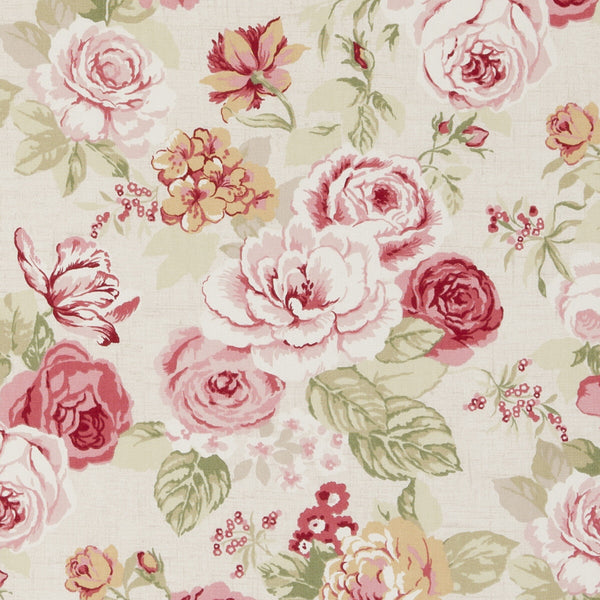 Genevieve - Old Rose  By Clarke And Clarke | Genevieve By Studio G For C&C | Botanical & Floral Multipurpose Print