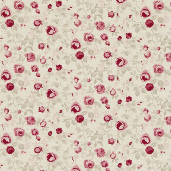 Maude - Raspberry  By Clarke And Clarke | Genevieve By Studio G For C&C | Botanical & Floral Multipurpose Print