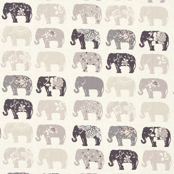 Elephants - Natural  By Clarke And Clarke | Clarke & Clarke Blighty | Animal/Insects Multipurpose Print
