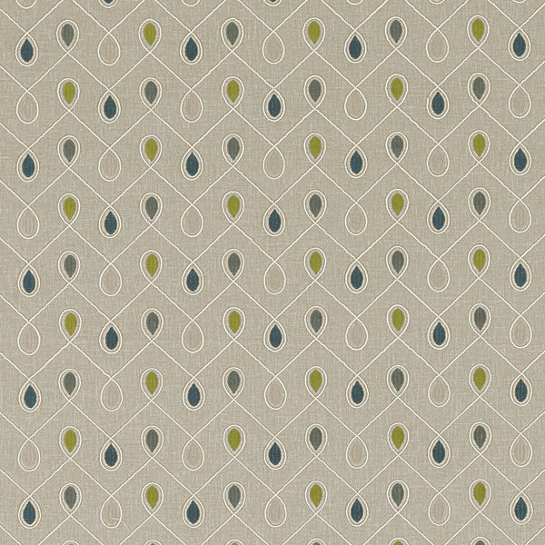 Healey - Teal/Acacia  By Clarke And Clarke | Clarke & Clarke Richmond |  Drapery Embroidery