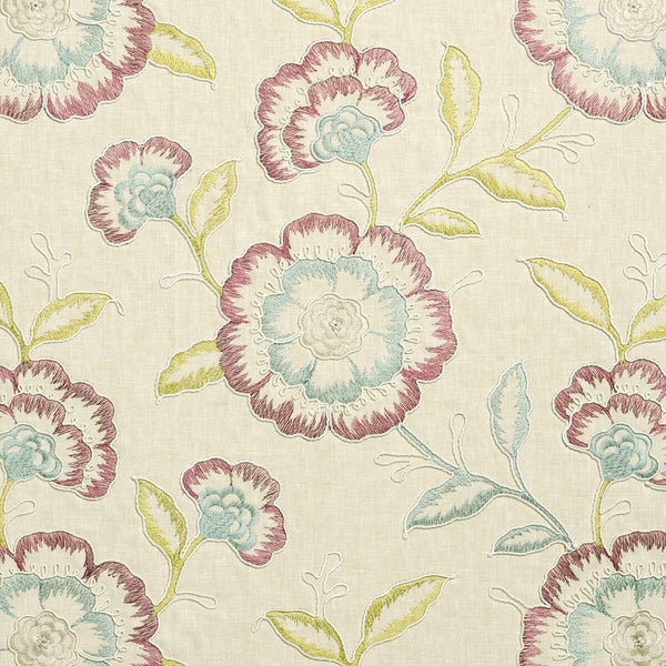 Richmond - Raspberry/Duckegg  By Clarke And Clarke | Clarke & Clarke Richmond |  Drapery Embroidery