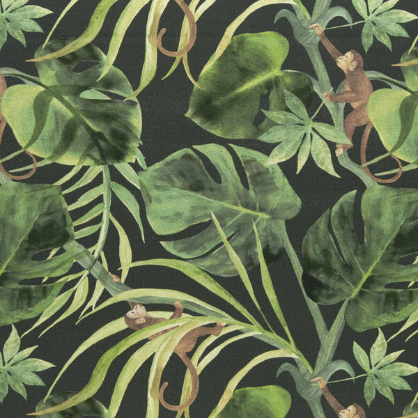 Monkey Business - Charcoal  By Clarke And Clarke | Clarke & Clarke Colony | Botanical & Floral Multipurpose Print