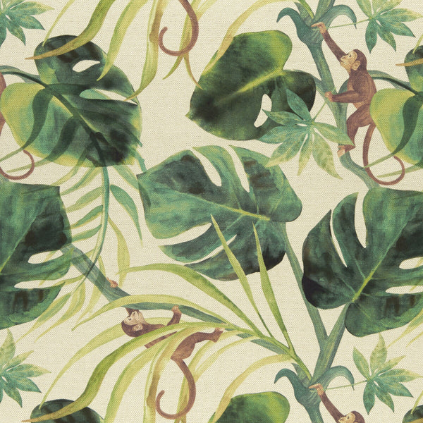 Monkey Business - Natural  By Clarke And Clarke | Clarke & Clarke Colony | Botanical & Floral Multipurpose Print