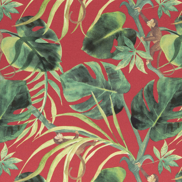 Monkey Business - Rouge  By Clarke And Clarke | Clarke & Clarke Colony | Botanical & Floral Multipurpose Print