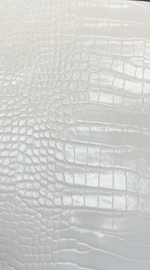 Le Embossed Croc Vista | Vegan Leather |  White Ecru