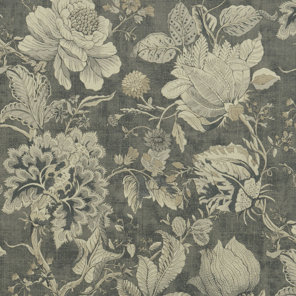 Samples and Purchasing available for Sissinghurst - Charcoal  By Clarke And Clarke | Clarke & Clarke Castle Garden | Botanical & Floral Multipurpose Print at Designer Wallcoverings and Fabrics
