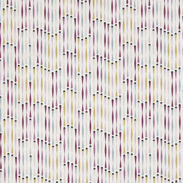 Cassandra - Damson  By Clarke And Clarke | Octavia By Studio G For C&C |Modern Geometric Multipurpose Print