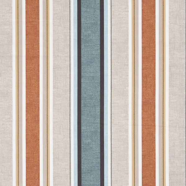 Luella - Teal/Spice  By Clarke And Clarke | Octavia By Studio G For C&C | Stripes Multipurpose Print