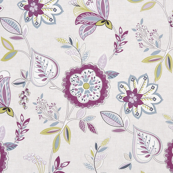 Octavia - Damson  By Clarke And Clarke | Octavia By Studio G For C&C | Botanical & Floral Multipurpose Print