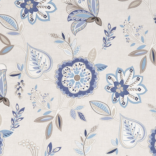 Octavia - Denim  By Clarke And Clarke | Octavia By Studio G For C&C | Botanical & Floral Multipurpose Print