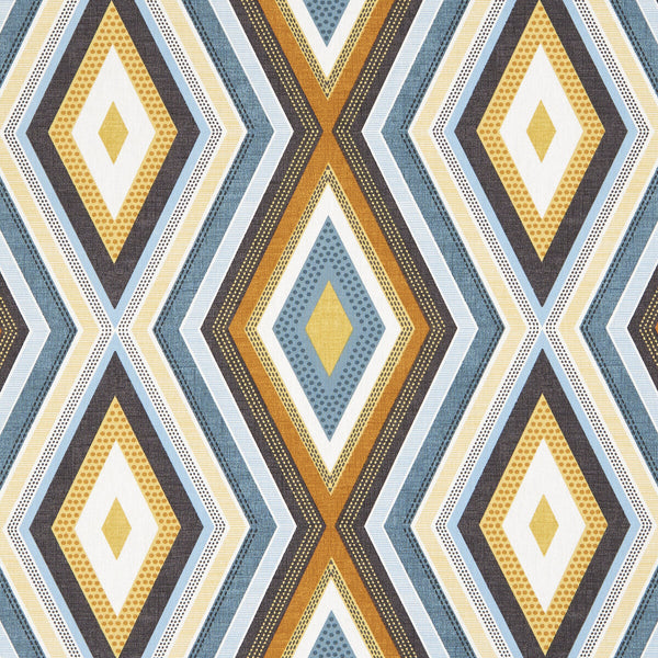 Terrazzo - Teal/Spice  By Clarke And Clarke | Octavia By Studio G For C&C |Modern Diamond Multipurpose Print