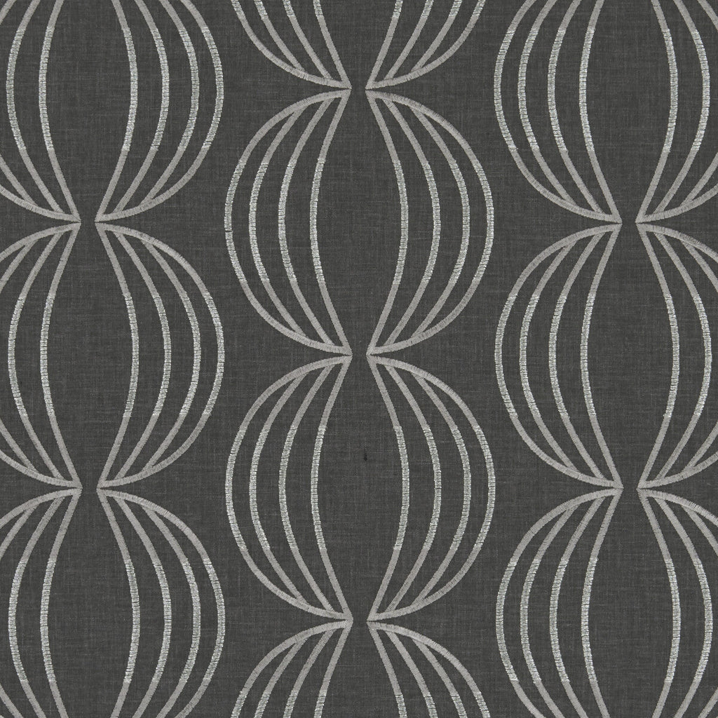 Samples and Purchasing available for Carraway - Charcoal  By Clarke And Clarke | Clarke & Clarke Lusso |  Drapery Embroidery at Designer Wallcoverings and Fabrics