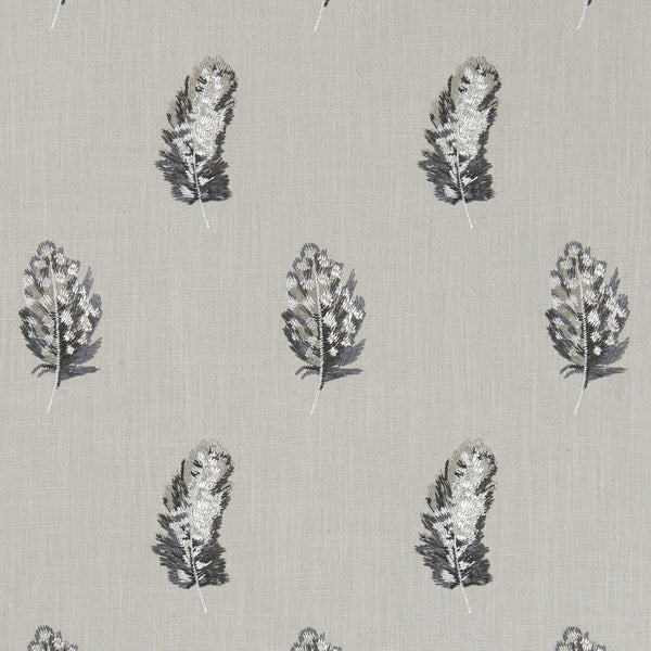 Plumis - Charcoal/Linen  By Clarke And Clarke | Clarke & Clarke Botanica |  Drapery Embroidery