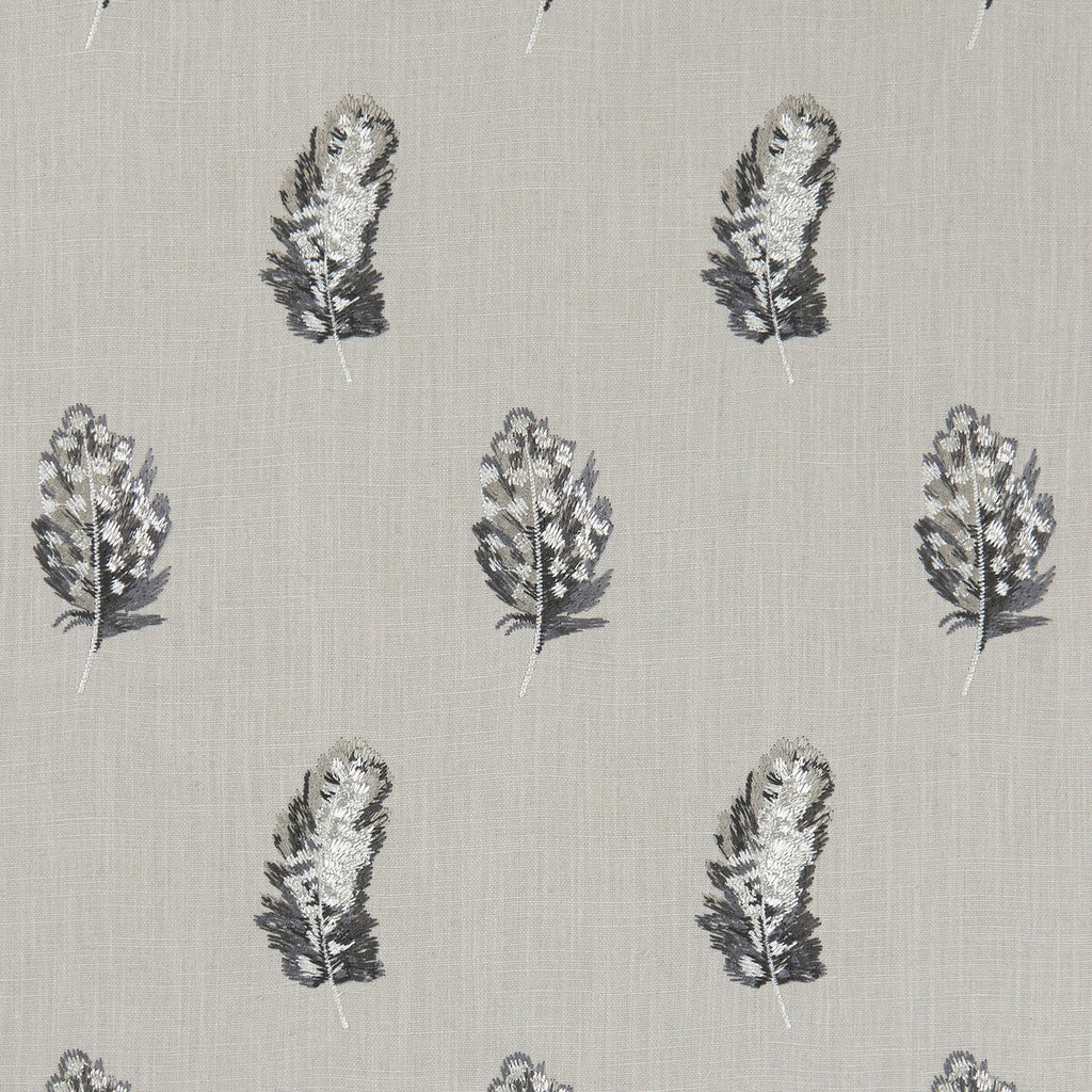 Samples and Purchasing available for Plumis - Charcoal/Linen  By Clarke And Clarke | Clarke & Clarke Botanica |  Drapery Embroidery at Designer Wallcoverings and Fabrics