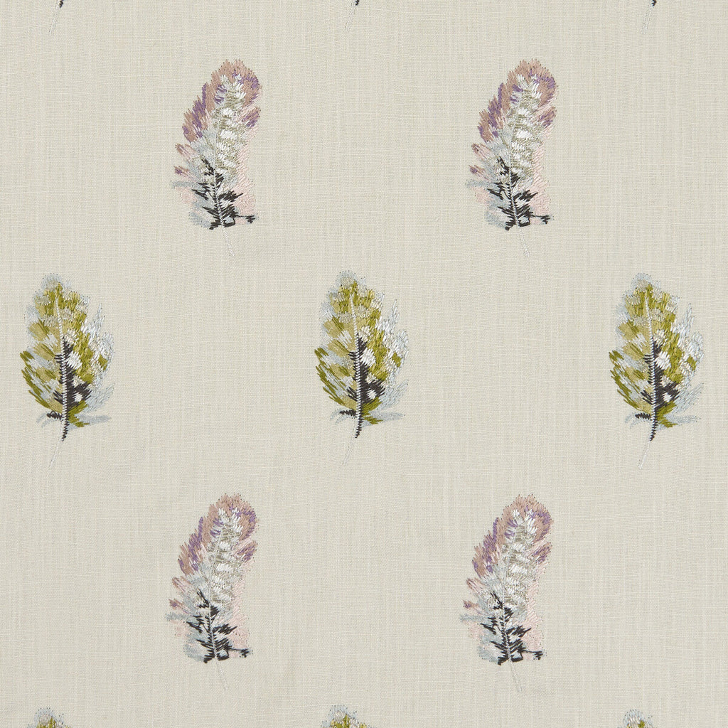Samples and Purchasing available for Plumis - Multi/Gilver  By Clarke And Clarke | Clarke & Clarke Botanica |  Drapery Embroidery at Designer Wallcoverings and Fabrics